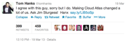 Tom Hank’s Tweet about Joshua Voiles YouTube video